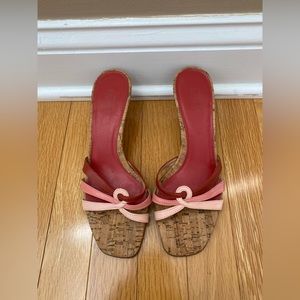 Ann taylor loft dark red and pink sandals 6.5